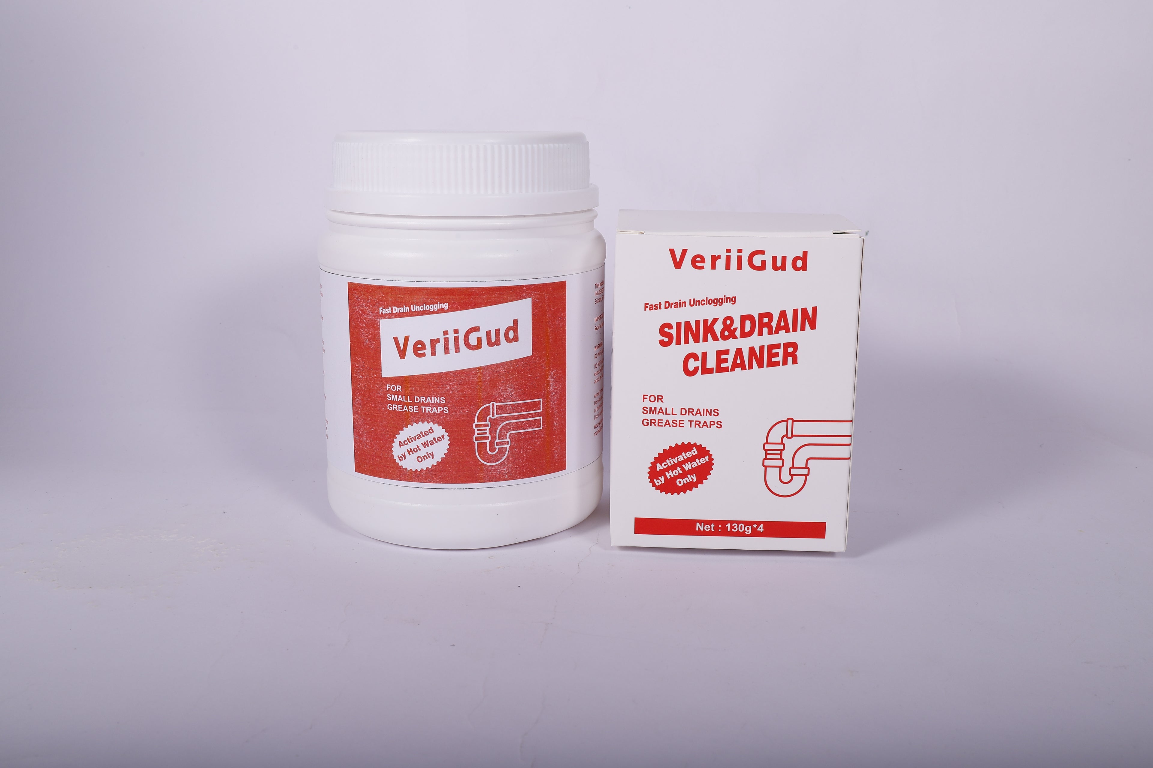VeriiGud 100g Sink and Drain Cleaner Powder: Fast-Acting Clogged Pipe Opener for Kitchen Bathroom Pipes and Floor Drains