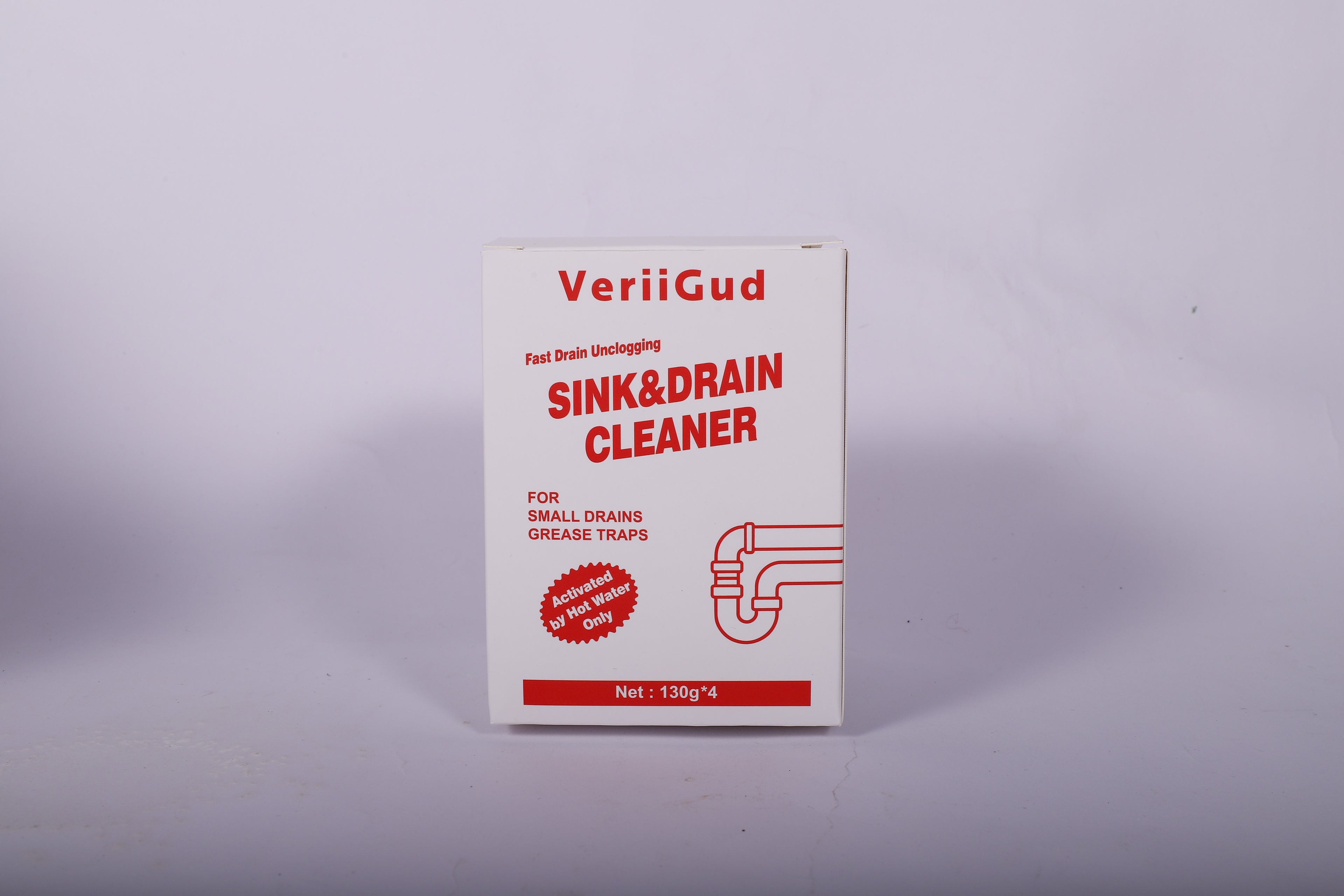 VeriiGud 100g Sink and Drain Cleaner Powder: Fast-Acting Clogged Pipe Opener for Kitchen Bathroom Pipes and Floor Drains
